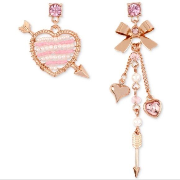 Betsey Johnson Jewelry - Betsey Johnson HEART MISMATCH EARRINGS